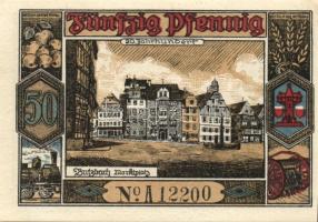 Német Birodalom / Weimari Köztársaság / Butzbach 1921. 25Pf + 50Pf(7x) összesen 8klf db, teljes sor ...