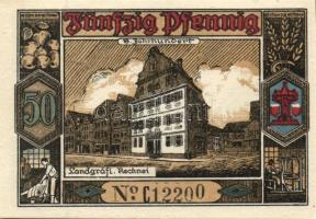 Német Birodalom / Weimari Köztársaság / Butzbach 1921. 25Pf + 50Pf(7x) összesen 8klf db, teljes sor ...