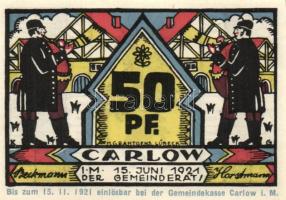 Német Birodalom / Weimari Köztársaság / Carlow 1921. 25Pf + 50Pf + 75Pf 3klf db, teljes sor T:I