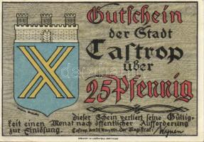 Német Birodalom / Weimari Köztársaság / Castrop 1921. 25Pf + 50Pf + 1M + 2M 4klf db, teljes sor T:I