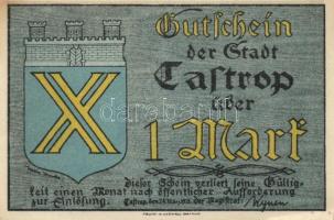 Német Birodalom / Weimari Köztársaság / Castrop 1921. 25Pf + 50Pf + 1M + 2M 4klf db, teljes sor T:I