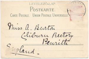 Kolozsvár, Cluj; Református templom, Bethlen bástya. Gibbon Albert kiadása, szecessziós litho / Calv...