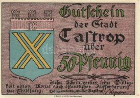 Német Birodalom / Weimari Köztársaság / Castrop 1921. 25Pf + 50Pf + 1M + 2M 4klf db, teljes sor T:I