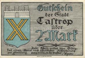 Német Birodalom / Weimari Köztársaság / Castrop 1921. 25Pf + 50Pf + 1M + 2M 4klf db, teljes sor T:I