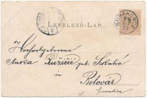 1899 (Vorläufer) Gurahonc, Honctő, Gurahont; Kilátás a Józsefhelyi hegyről, cementgyár és vasútállom...