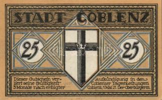 Német Birodalom / Weimari Köztársaság / Coblenz 1921. 25Pf + 50Pf(3x) 4klf db, teljes sor T:I