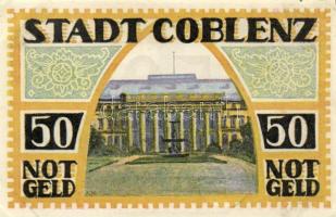 Német Birodalom / Weimari Köztársaság / Coblenz 1921. 25Pf + 50Pf(3x) 4klf db, teljes sor T:I