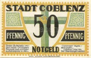 Német Birodalom / Weimari Köztársaság / Coblenz 1921. 25Pf + 50Pf(3x) 4klf db, teljes sor T:I