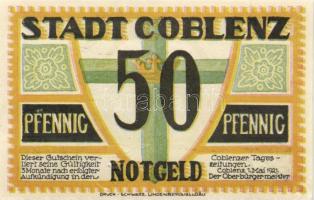 Német Birodalom / Weimari Köztársaság / Coblenz 1921. 25Pf + 50Pf(3x) 4klf db, teljes sor T:I