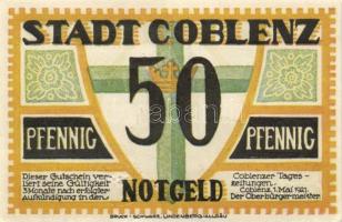 Német Birodalom / Weimari Köztársaság / Coblenz 1921. 25Pf + 50Pf(3x) 4klf db, teljes sor T:I