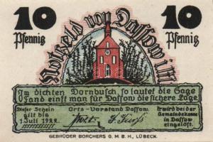 Német Birodalom / Weimari Köztársaság / Dassow D.N. 10Pf + 25Pf + 50Pf 3klf db, teljes sor T:I