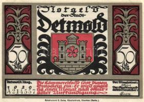 Német Birodalom / Weimari Köztársaság / Detmold 1920. 50Pf(10x) 10klf db, teljes sor T:I