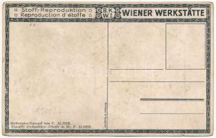 Stoff-Reproduktion. B.K.W.I. Wiener Werkstätte Stoffmuster-Entwurf von F. Alber. Art Nouveau (r)