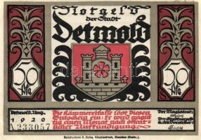 Német Birodalom / Weimari Köztársaság / Detmold 1920. 50Pf(10x) 10klf db, teljes sor T:I