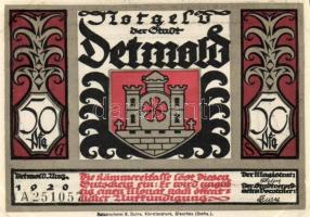 Német Birodalom / Weimari Köztársaság / Detmold 1920. 50Pf(10x) 10klf db, teljes sor T:I