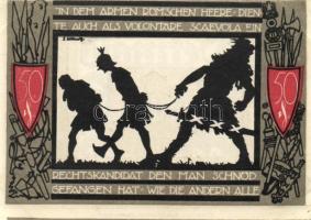 Német Birodalom / Weimari Köztársaság / Detmold 1920. 50Pf(10x) 10klf db, teljes sor T:I