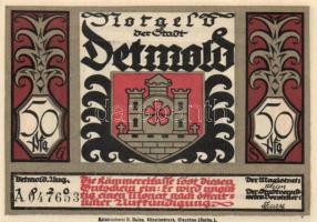 Német Birodalom / Weimari Köztársaság / Detmold 1920. 50Pf(10x) 10klf db, teljes sor T:I