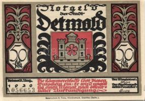 Német Birodalom / Weimari Köztársaság / Detmold 1920. 50Pf(10x) 10klf db, teljes sor T:I