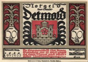 Német Birodalom / Weimari Köztársaság / Detmold 1920. 50Pf(10x) 10klf db, teljes sor T:I