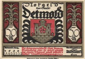 Német Birodalom / Weimari Köztársaság / Detmold 1920. 50Pf(10x) 10klf db, teljes sor T:I