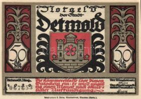 Német Birodalom / Weimari Köztársaság / Detmold 1920. 50Pf(10x) 10klf db, teljes sor T:I