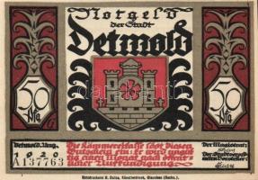 Német Birodalom / Weimari Köztársaság / Detmold 1920. 50Pf(10x) 10klf db, teljes sor T:I