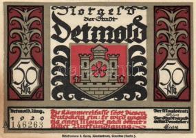 Német Birodalom / Weimari Köztársaság / Detmold 1920. 50Pf(10x) 10klf db, teljes sor T:I