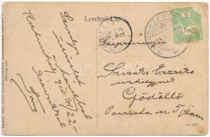 1910 Budapest XVI. Rákosszentmihály, Felszállás a vasútról a lóvasútra, vonat. Kapható Szűcs Győzőné...