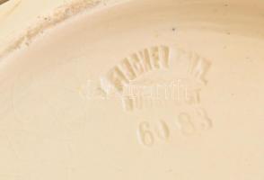 Fischer Emil díszváza, 1890 körül, keménycserép, áttört, kézzel festett, jelzett, hibátlan, m: 22,5 ...