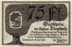 Német Birodalom / Weimari Köztársaság / Diepholz 1921. 25Pf + 50Pf + 75Pf 3klf db, teljes sor T:I