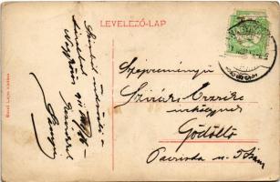 1911 Nagykőrös, Református templom, Városház, Bazsó Lajos üzlete és saját kiadása (EK)