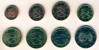 Finnország 2008. 1c, 2c, 5c, 10c, 20c, 50c, 1€, 2€ forgalmi sor, komplett T:1