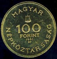 1961. 100Ft Au "Bartók" 7,676g T:P Csak 2500db!