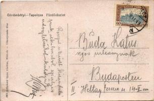 Miskolctapolca, Görömbölytapolca, Görömbölyi-Tapolca, Tapolca (Miskolc); Fürdő vendéglő kertje. Grün...