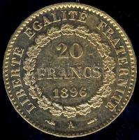 Franciaország/Köztársaság 1896A 20Fr Au 6,4516g T:2/3 kis ph.