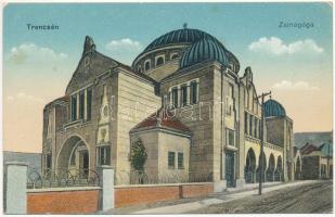 1918 Trencsén, Trencín; zsinagóga. Andor dohánytőzsde kiadása / synagogue (EB)