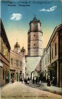 1918 Trencsén, Trencín; Torony utca, kapu, Feldmann Mór üzlete / street, gate, shops (EB)