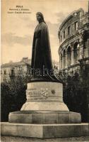 1908 Pola, Pula; Monumento a Elisabetta / Kaiserin Elisabeth Monument (Sisi) / Erzsébet királynő szobor (Sissi). G. Fano 1908.09-51. (EK)