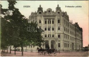 1926 Eszék, Osijek, Essegg; Postanska palaca / Postapalota / post palace (EK)