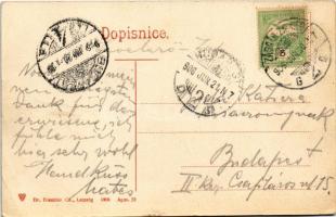 1906 Zagreb, Zágráb; Drzavni kolodvor / La gare de l'etat / railway station, trains / vasútállo...