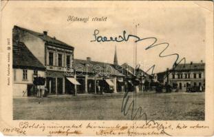 1905 Hátszeg, Hateg; Fő tér, Stefan Sielariu üzlete. Meskó testvérek kiadása / main square, shops (EK)