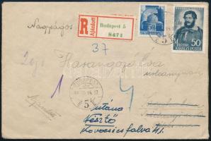 1944 Ajánlott levél Budapestről Szeghalomra, "Elköltözött" jelzéssel továbbküldve / Registered cover, redirected