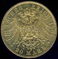 Német Birodalom/Császárság/Poroszország 1901A 20M Au 7,965g T:2-/3 kis ph.