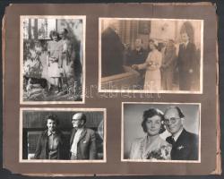 Nyáregyházi báró dr Nyáry Pál és feleségéről készült 4 db fotó, 1940-60 körül. Kartonra kasírozva. 8x11 és 10×14,5 cm közötti méretekben.