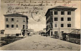 Grado, Hotel Warner, Restaurant Pilsen, Colonialwaren und Delicatessen / shop (Rb)