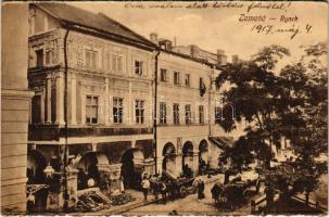 1917 Zamosc, Ryenk / street, market vendors + K.u.k. Infanterieregiment Schoedler No. 30. Superarbitrierungs-Abteilung