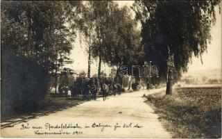 1911 Bau einer Pferdefeldbahn im Galizien zu Zeit dr Kaisermanöver / Construction of a horse field railway in Galicia at the time of the Austro-Hungarian imperial manoeuvres / Katonai lovasút építése Galíciában az 1911-es császári és királyi hadgyakorlatok idején. photo