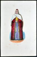 cca 1870 Népek - népviseletek. 11db színezett rézkarc, ill. rézmetszet / 
Nations and their costume...