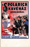 1926 Spolarich kávéház szenzációja: Az espresso fekete kávé - Esténkint Kozák Gábor muzsikál. Budapest, József körút 37-39. reklám / Hungarian cafe advertisement s: Bócz (EK)