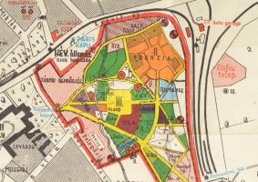 1933 Gödöllő, Jamboree, színes térkép, ceruzás megjegyzéssel, szakadással, 40×55 cm